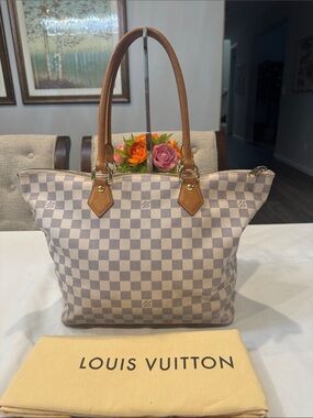 Authentic Louis Vuitton Saleya in Damier Azure Tote Bag